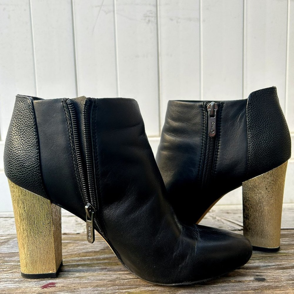Sam Edelman Ankle Boots with Gold Heels Size 7.5